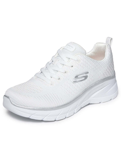 SNEAKERS FASHION FIT SKECHERS DA DONNA BIANCO ARGENTO