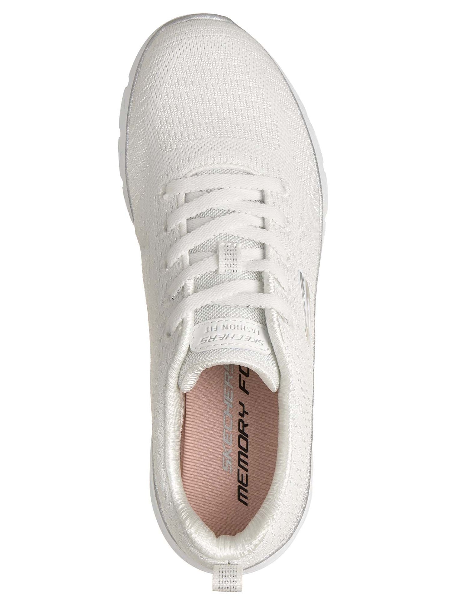SNEAKERS FASHION FIT SKECHERS DA DONNA BIANCO ARGENTO