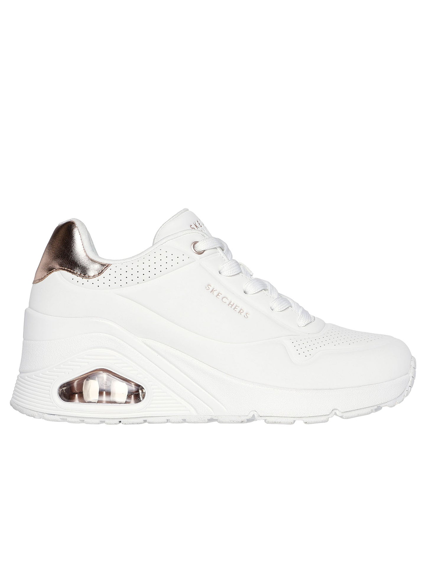 SNEAKERS UNO WEDGE SKECHERS DA DONNA BIANCO BRONZO