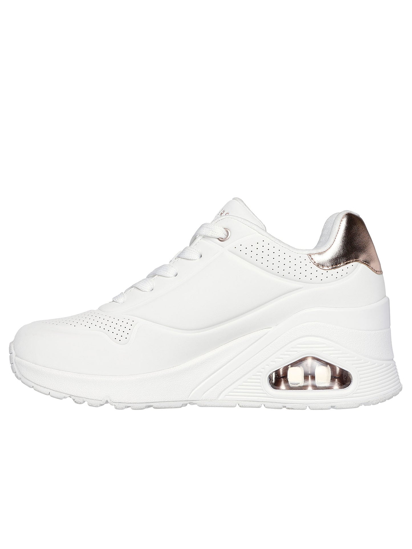 SNEAKERS UNO WEDGE SKECHERS DA DONNA BIANCO BRONZO