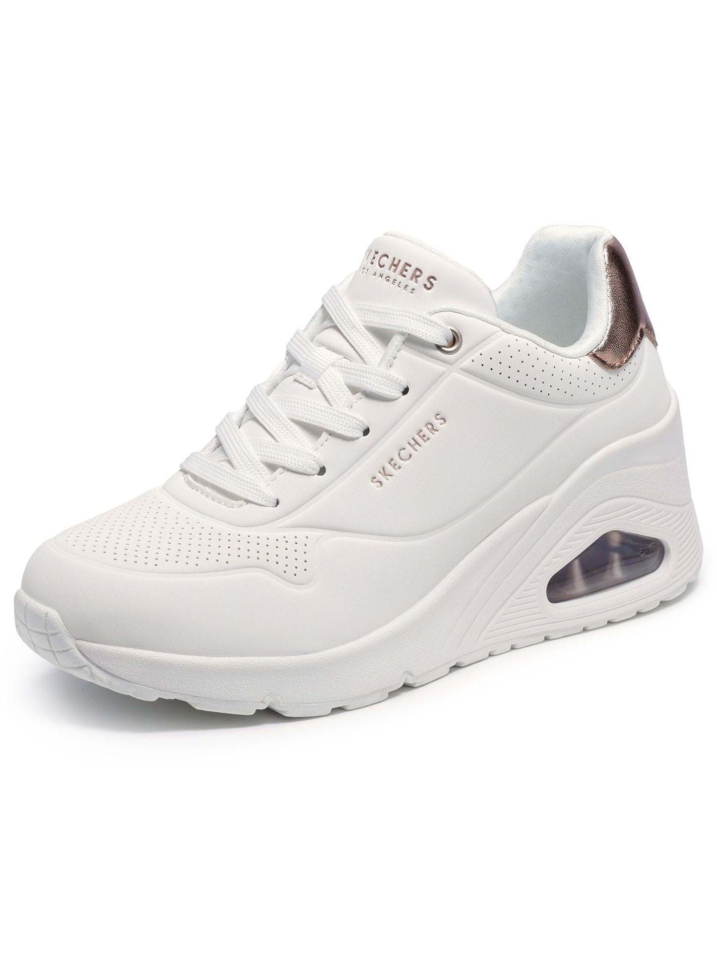 SNEAKERS UNO WEDGE SKECHERS DA DONNA BIANCO BRONZO