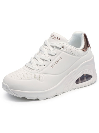 SNEAKERS UNO WEDGE SKECHERS DA DONNA BIANCO BRONZO