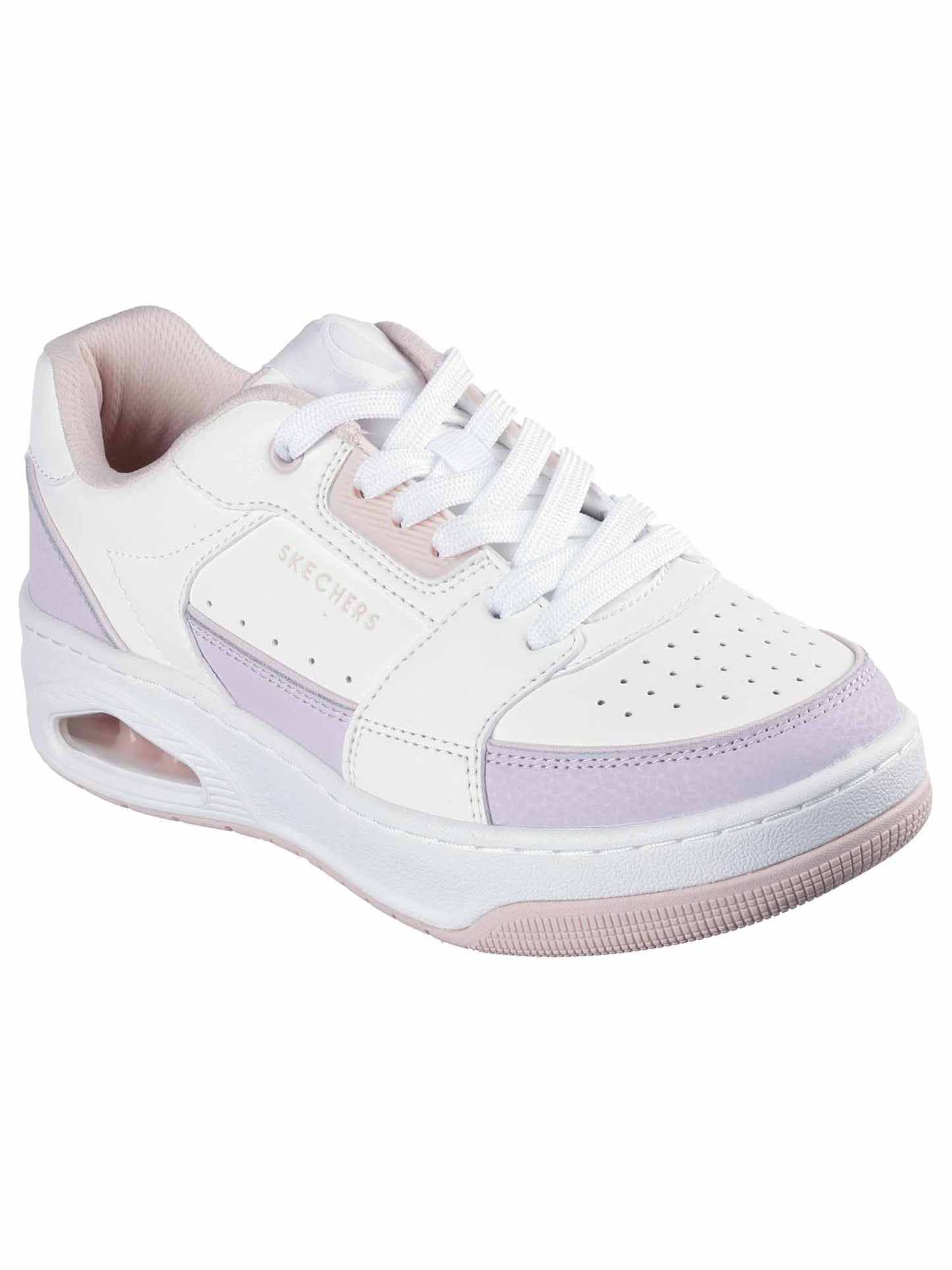 SNEAKERS UNO COURT SKECHERS DONNA BIANCO ROSA