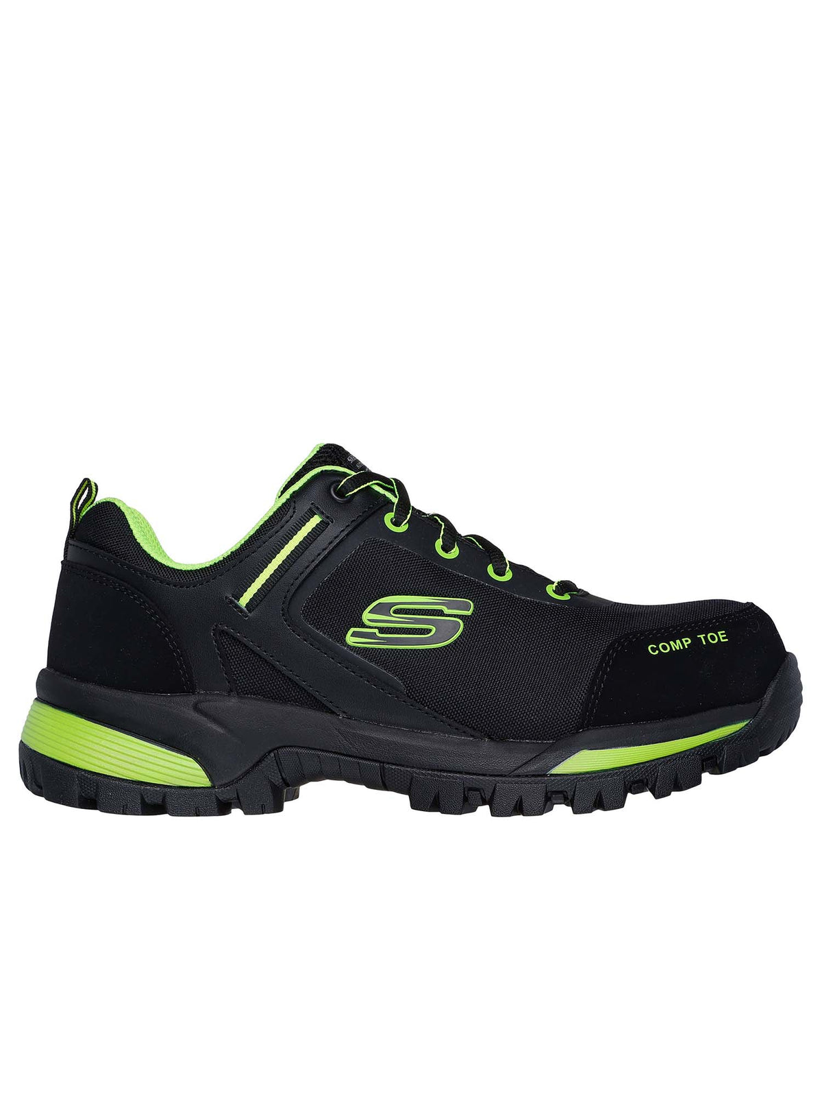 Skechers work galton antinfortunistica da uomo nero-verde