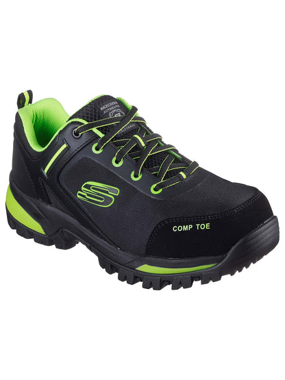 Skechers work galton antinfortunistica da uomo nero-verde