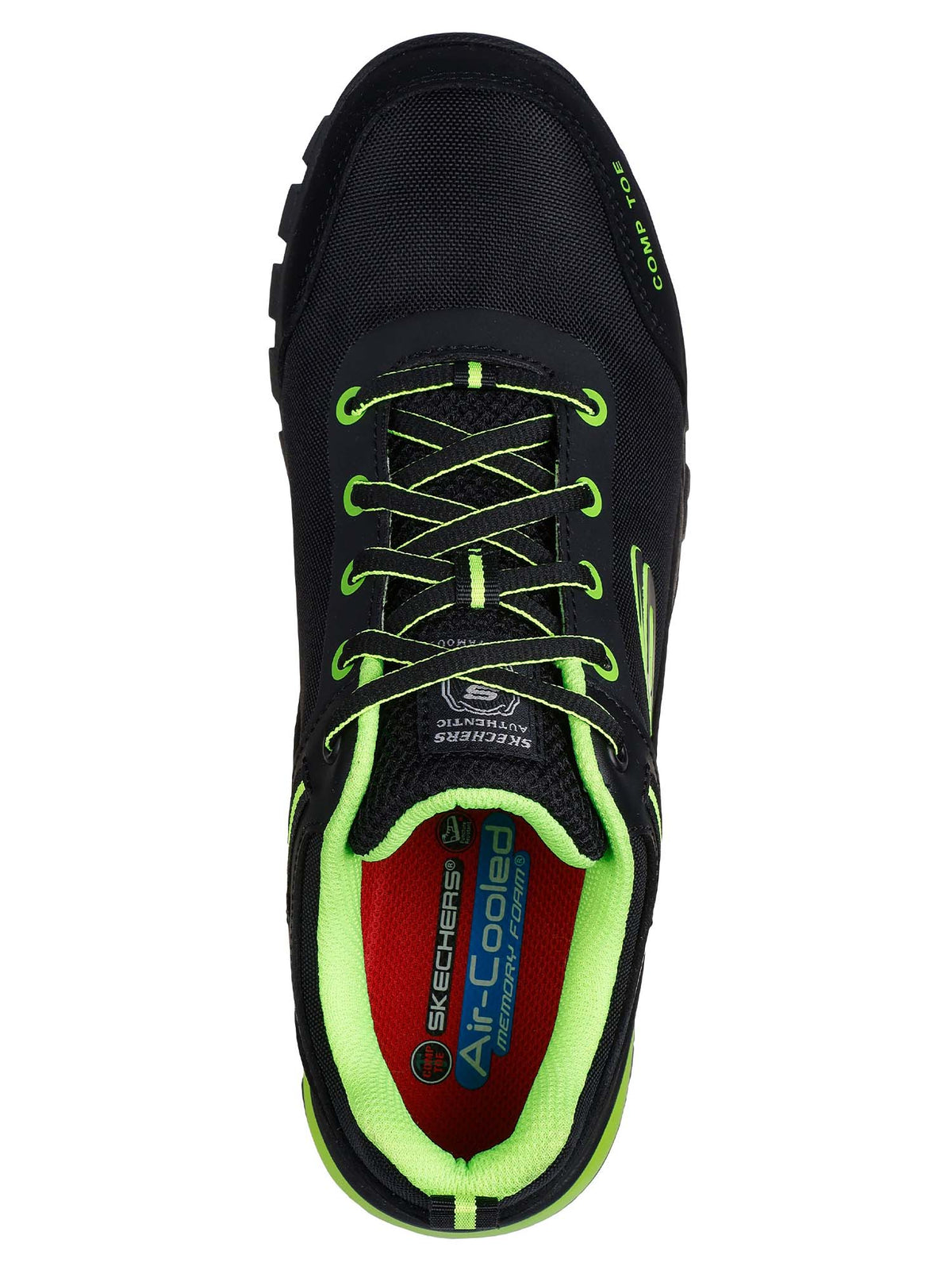 Skechers work galton antinfortunistica da uomo nero-verde