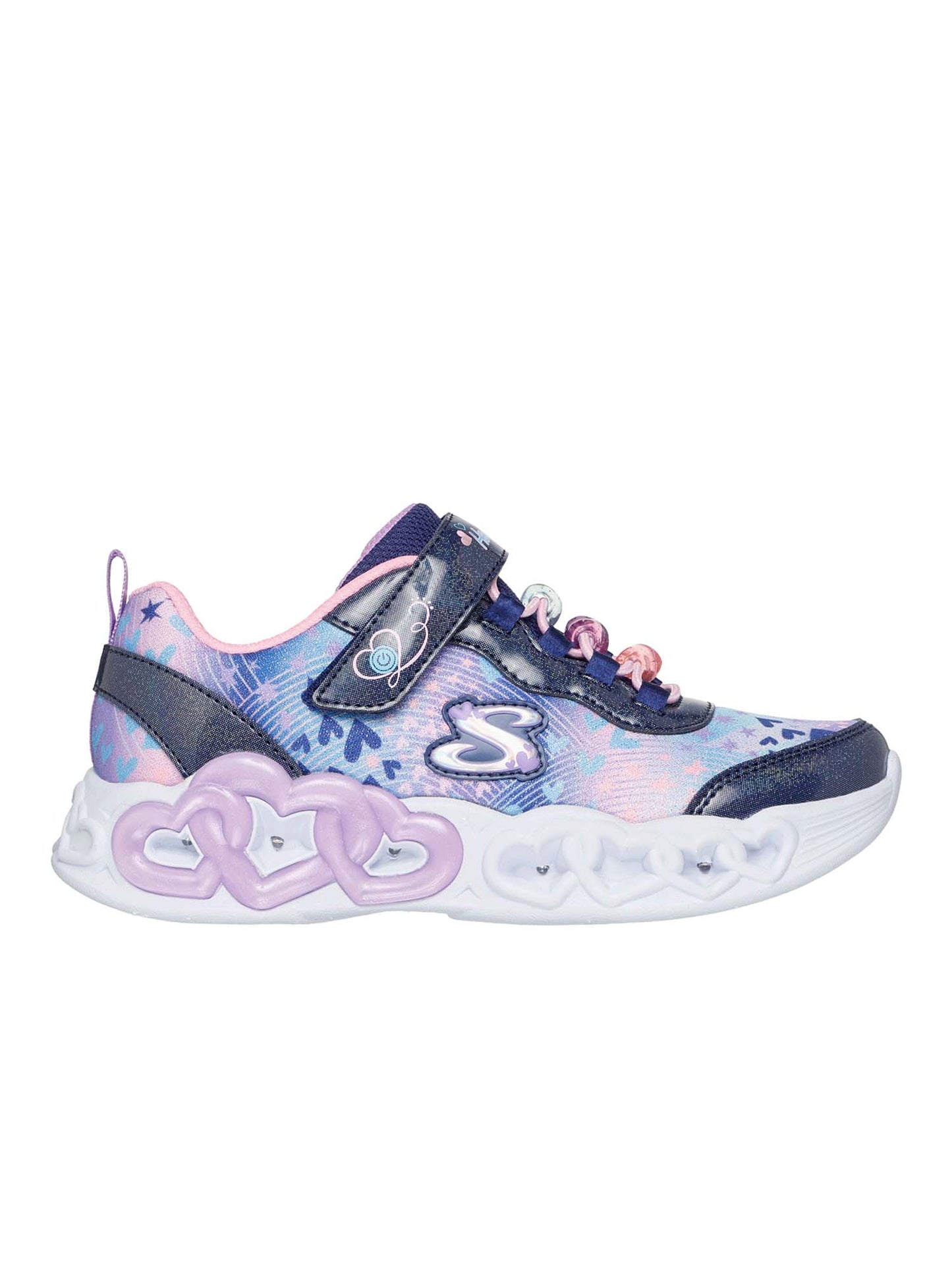 SNEAKERS INFINITE HEART LIGHTS SKECHERS DA BAMBINA BLU