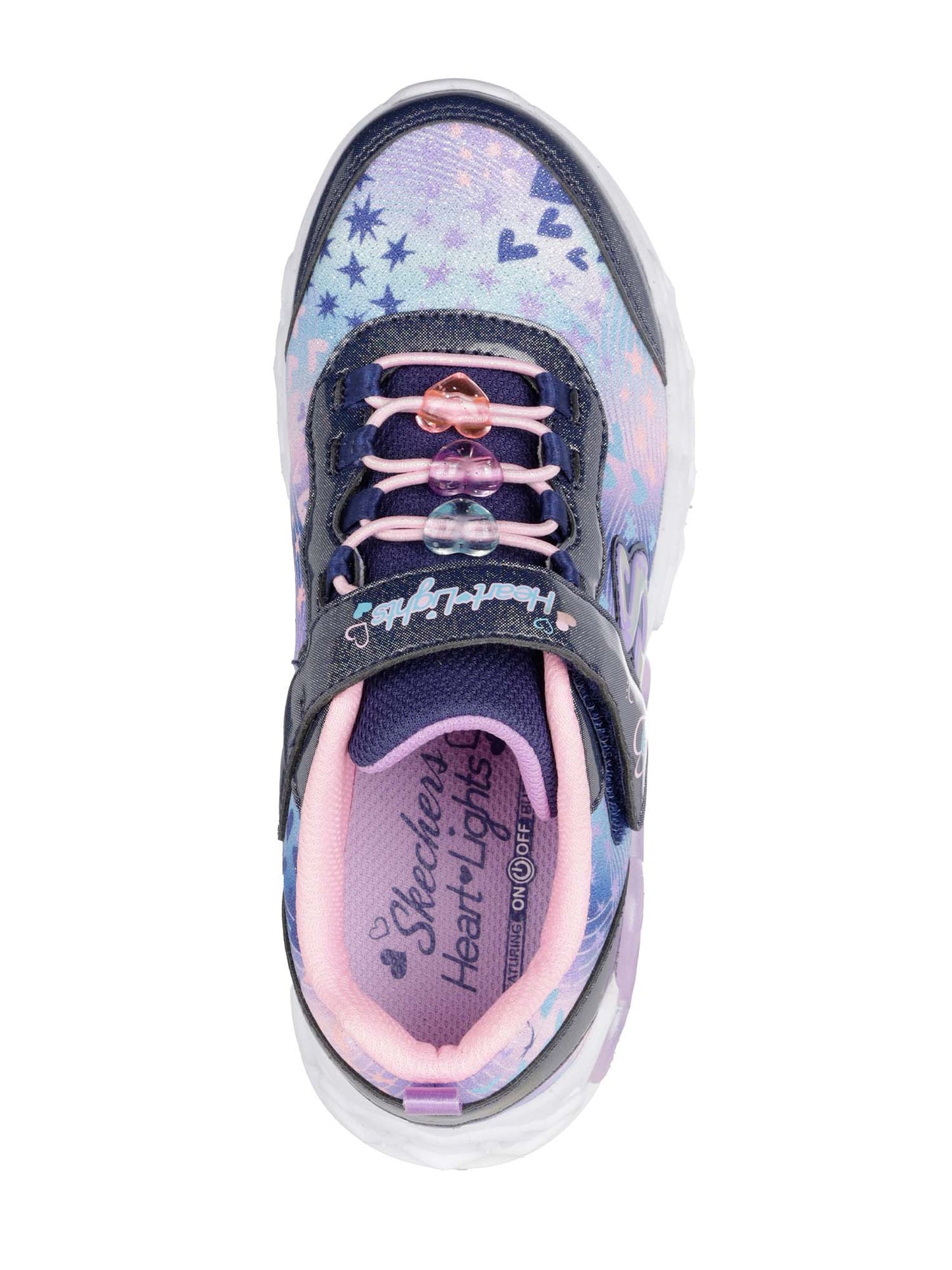 SNEAKERS INFINITE HEART LIGHTS SKECHERS DA BAMBINA BLU