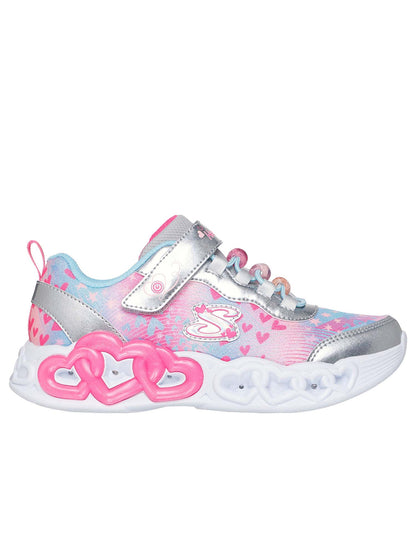 SNEAKERS INFINITE HEART LIGHTS SKECHERS DA BAMBINA ARGENTO