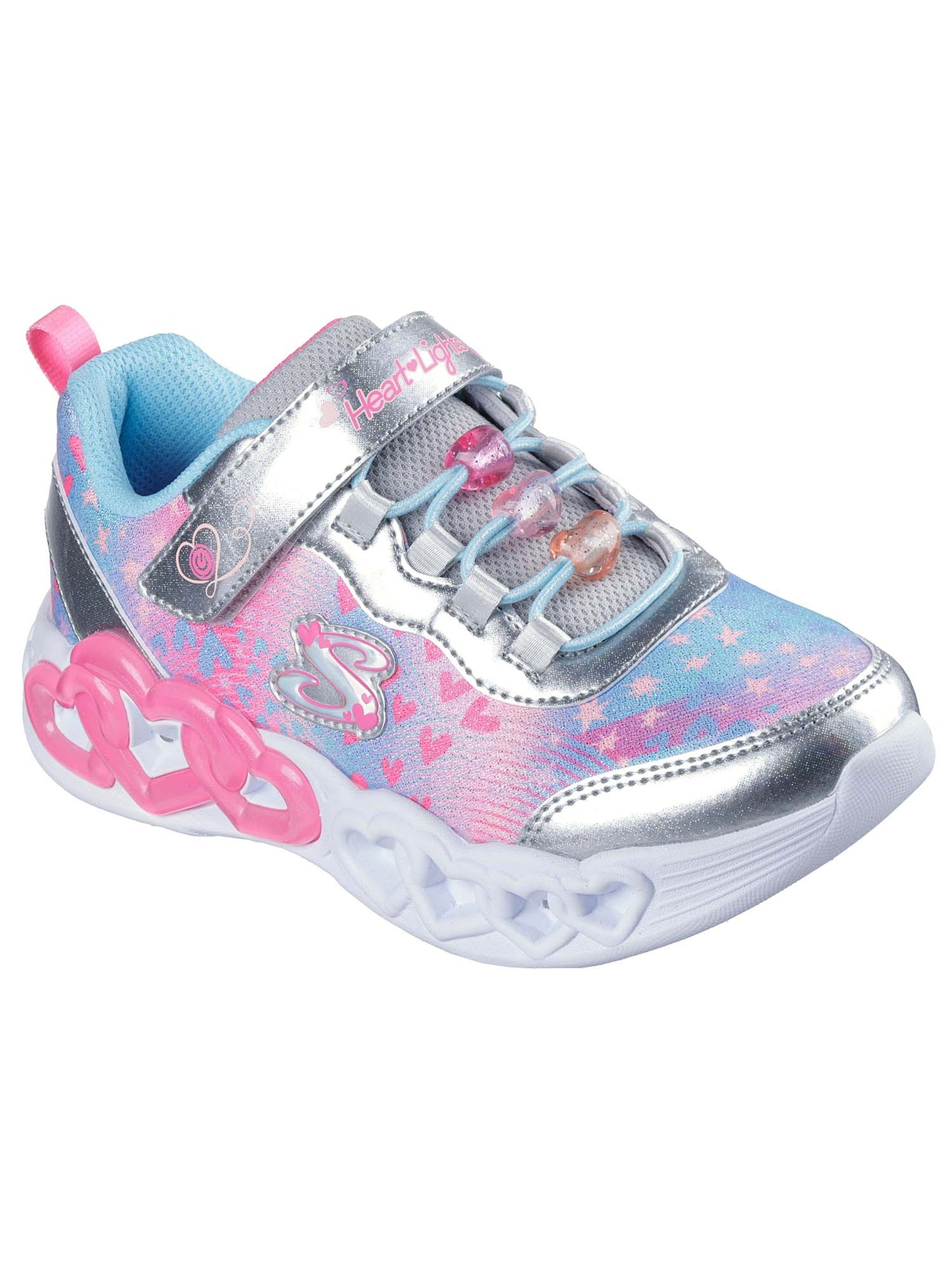 SNEAKERS INFINITE HEART LIGHTS SKECHERS DA BAMBINA ARGENTO
