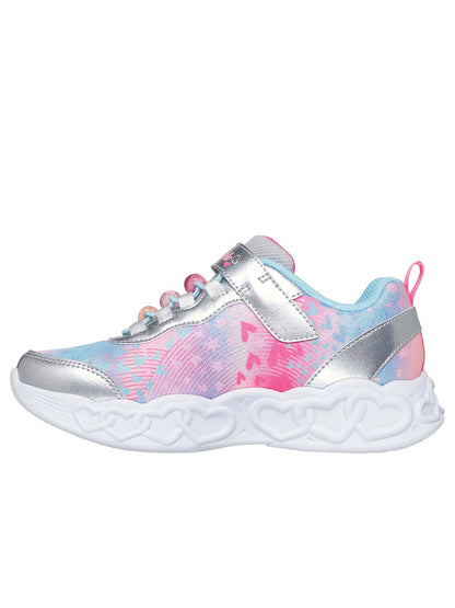 SNEAKERS INFINITE HEART LIGHTS SKECHERS DA BAMBINA ARGENTO