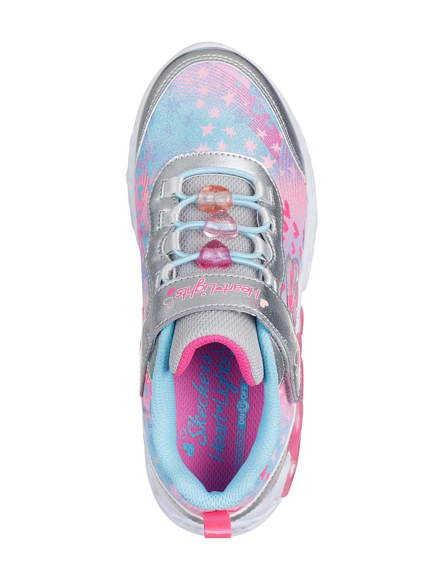 SNEAKERS INFINITE HEART LIGHTS SKECHERS DA BAMBINA ARGENTO