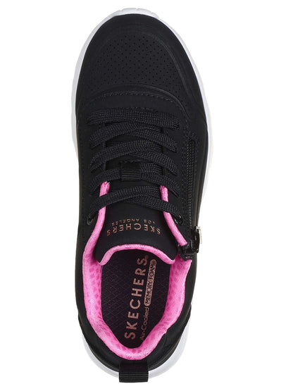 SNEAKERS UNO LITE EASY ZIP SKECHERS DA BAMBINA NERO