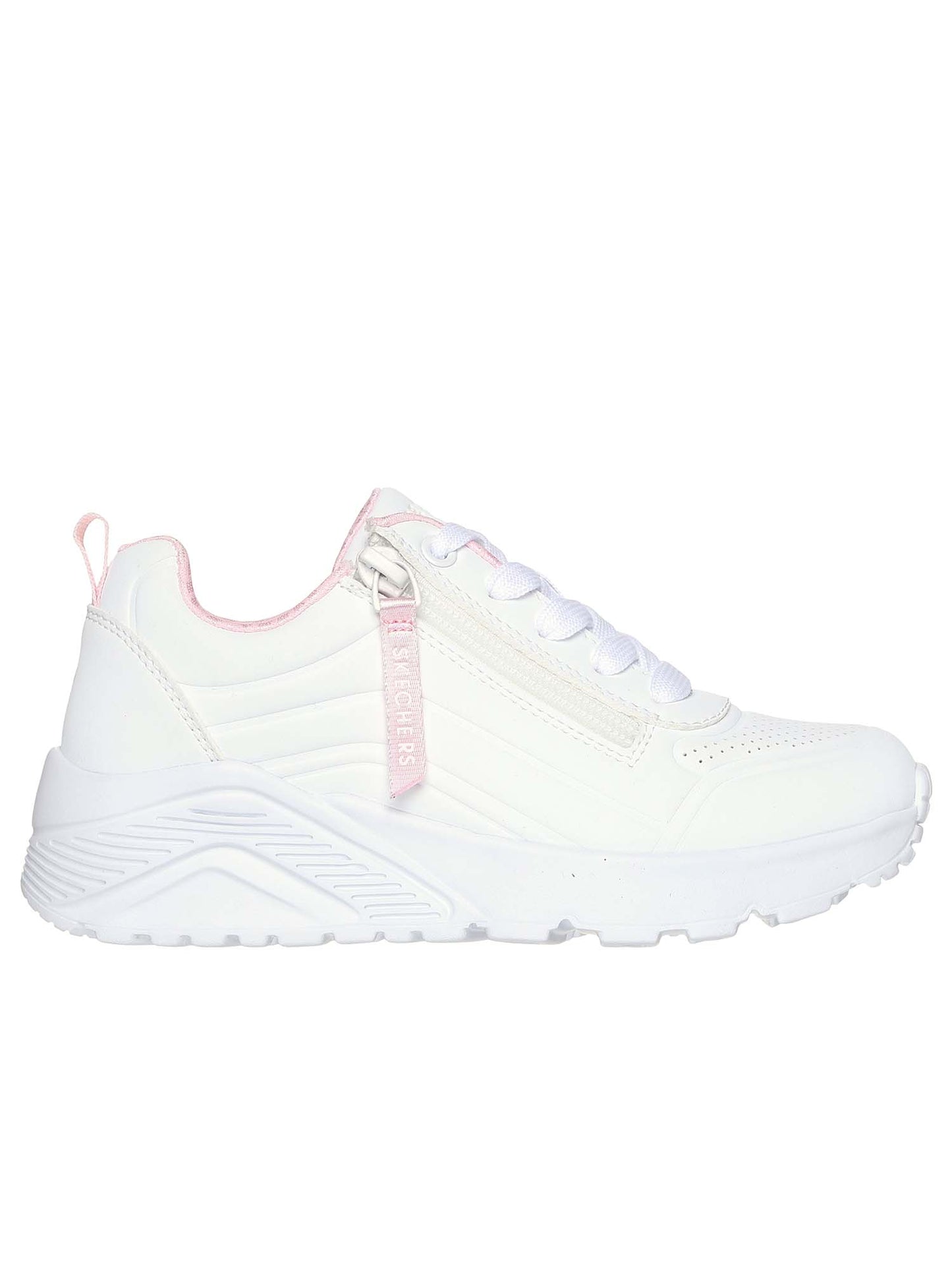 SKECHERS SNEAKERS UNO LITE EASY ZIP DA BAMBINO BIANCO