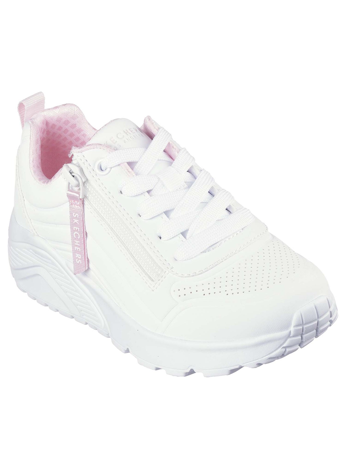 SKECHERS SNEAKERS UNO LITE EASY ZIP DA BAMBINO BIANCO