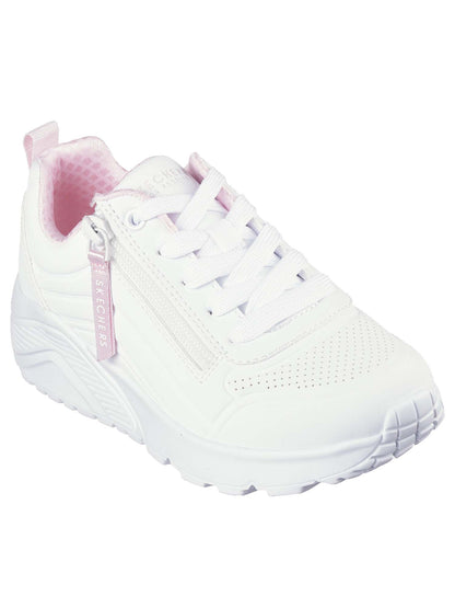 SKECHERS SNEAKERS UNO LITE EASY ZIP DA BAMBINO BIANCO