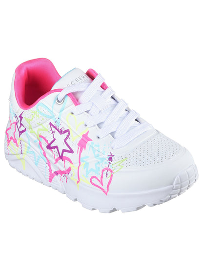 Skechers uno lite sneakers ps da bambino/a bianco fuxia