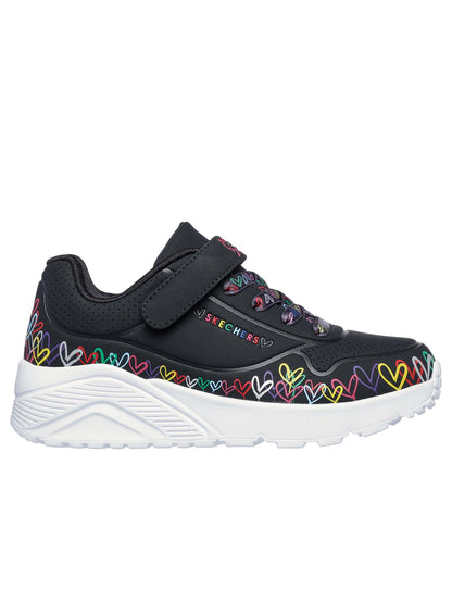 SNEAKERS UNO LITE HEART SKECHERS DA BAMBINA NERO