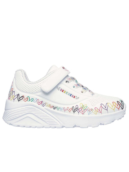 SNEAKERS UNO LITE HEART SKECHERS DA BAMBINA BIANCO