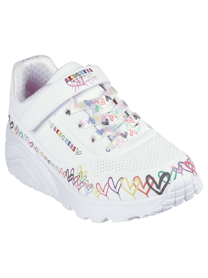SNEAKERS UNO LITE HEART SKECHERS DA BAMBINA BIANCO