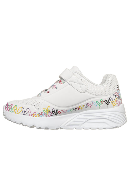 SNEAKERS UNO LITE HEART SKECHERS DA BAMBINA BIANCO