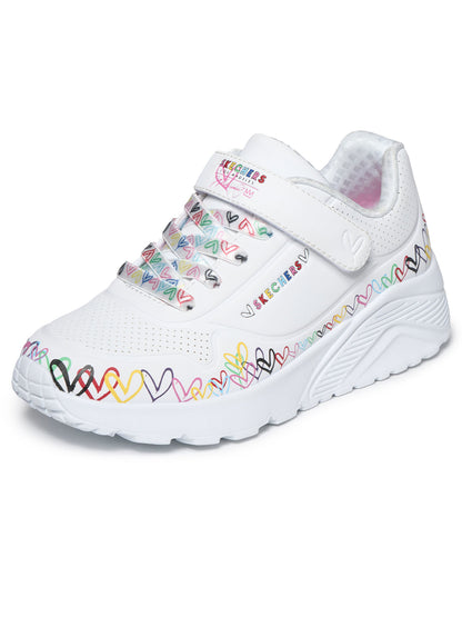 SNEAKERS UNO LITE HEART SKECHERS DA BAMBINA BIANCO