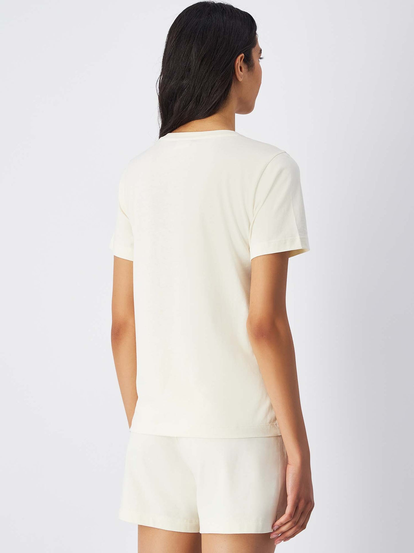 T-SHIRT SCOLLO A V CHAMPION DONNA PANNA