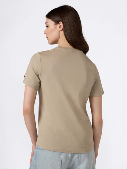 T-shirt basic Champion a maniche corte beige da donna