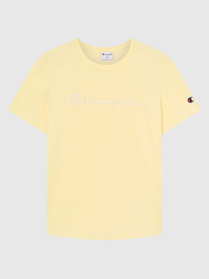 T-shirt da donna Champion Script logo in giallo