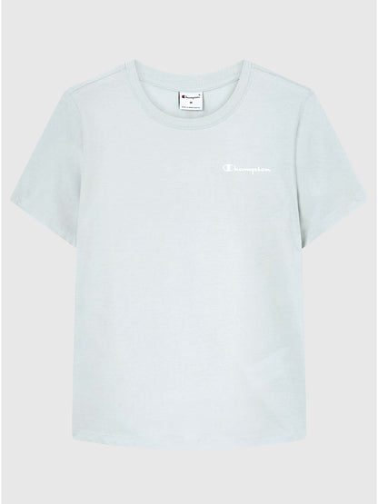 T-shirt donna Champion slim fit azzurra con logo ricamato