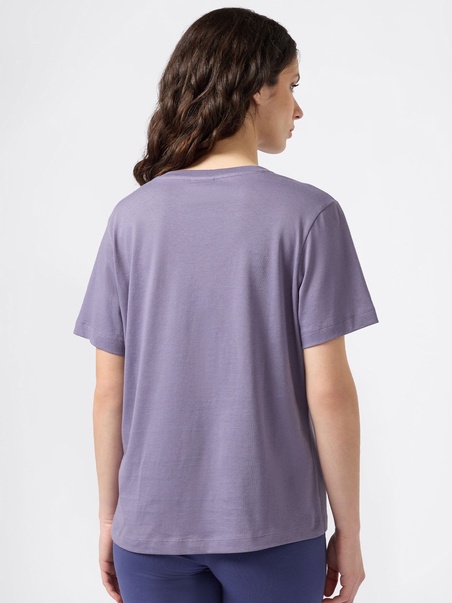T-SHIRT COLLO A V CHAMPION DA DONNA LILLA