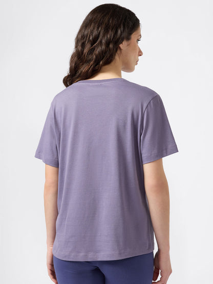 T-SHIRT COLLO A V CHAMPION DA DONNA LILLA