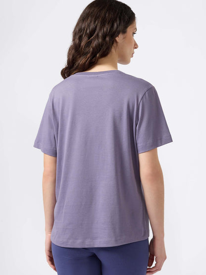 T-SHIRT COLLO A V CHAMPION DA DONNA LILLA