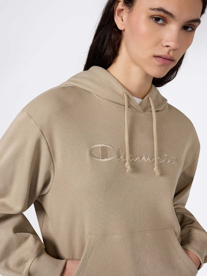 Felpa Champion da donna beige con cappuccio