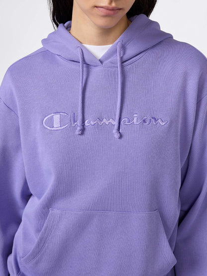 Felpa donna Champion lilla dal design confortevole e moderno