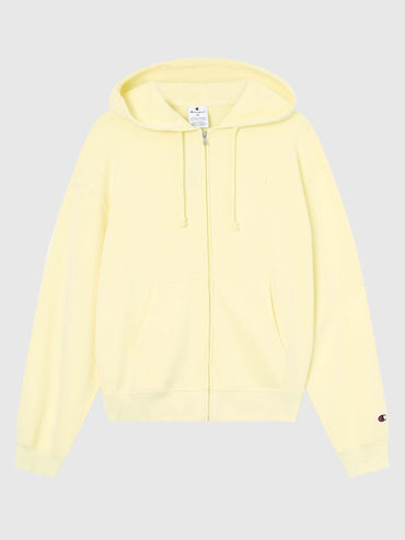 Felpa con cappuccio Champion full zip donna gialla