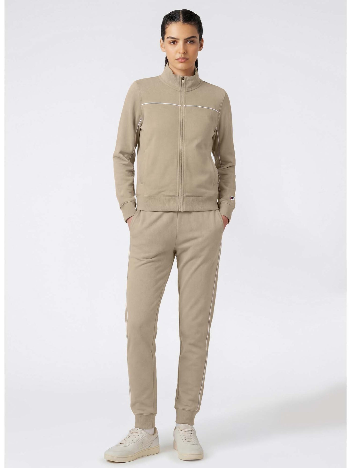 Champion tuta completa da donna beige full zip leggera