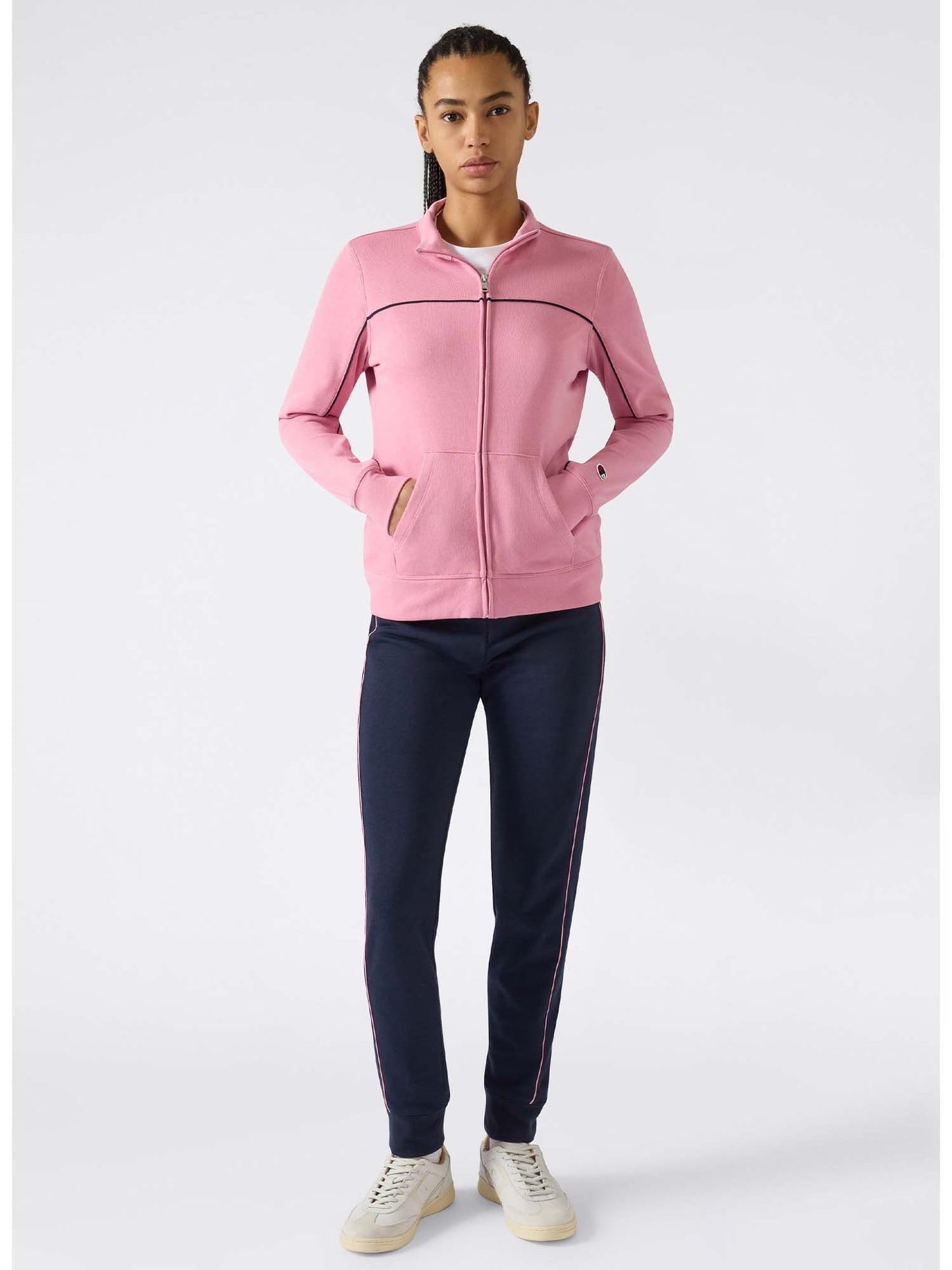 Tuta donna Champion leggera full zip rosa