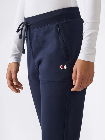 Pantaloni jogger slim in fleece blu da donna Champion