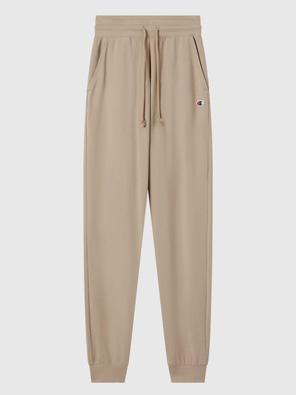 Pantaloni Champion da donna beige con polsino e lycra