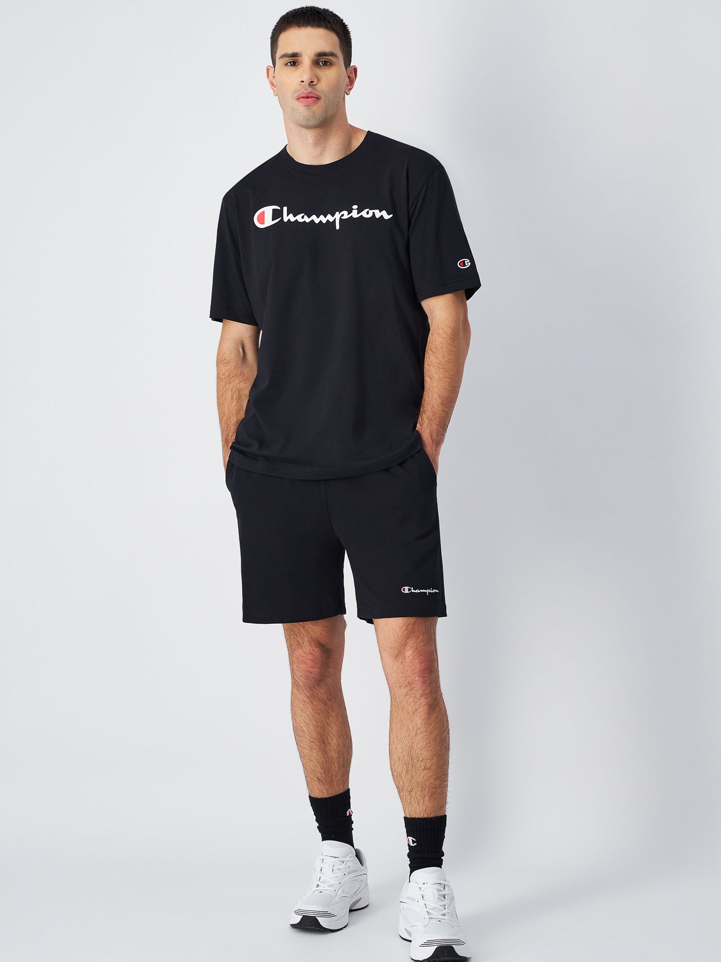 SHORT IN JERSEY CHAMPION UOMO NERO