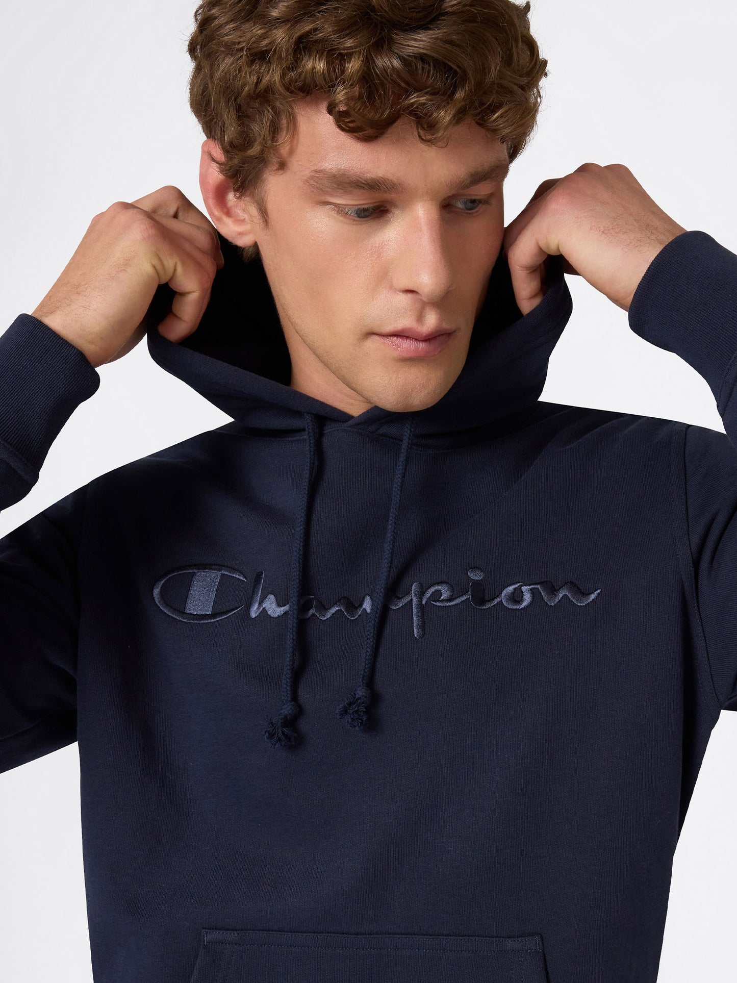 Felpa con cappuccio Champion da uomo in blu