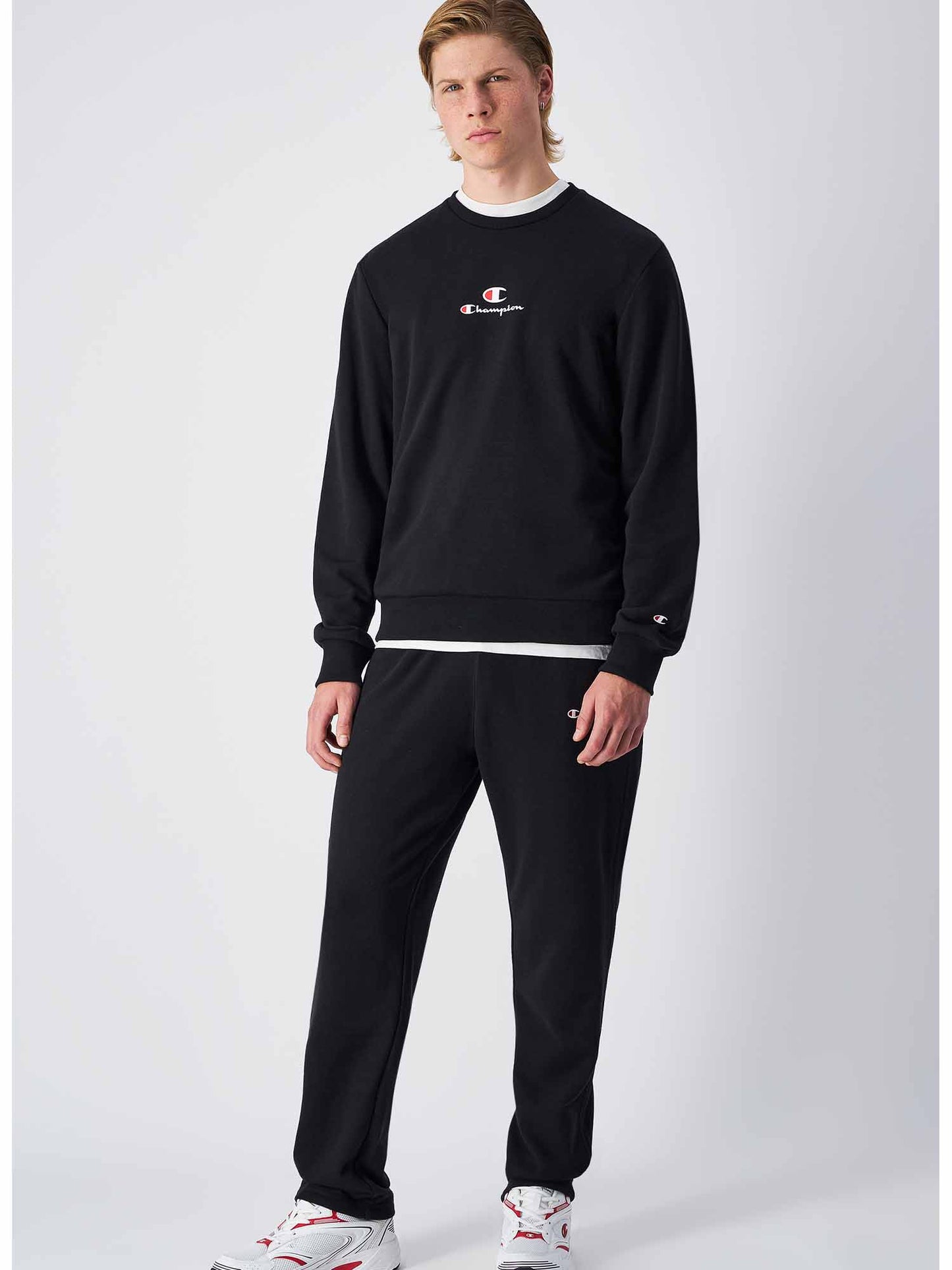 PANTALONE JOGGERS CON GAMBA DRITTA CHAMPION UOMO NERO