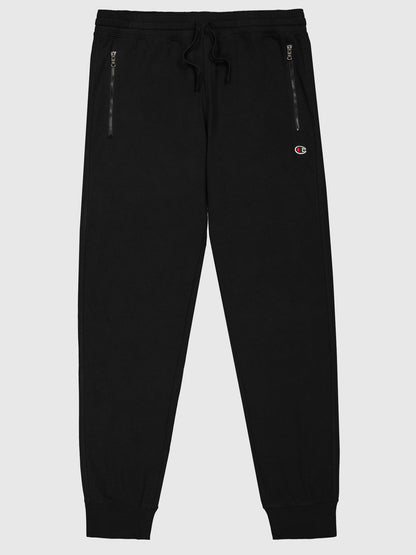 Pantaloni joggers da uomo Champion nere con zip e vita elastica