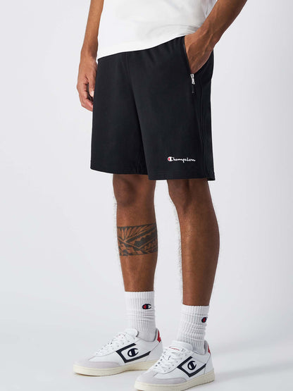 Shorts Champion da uomo neri con zip e vita elasticizzata