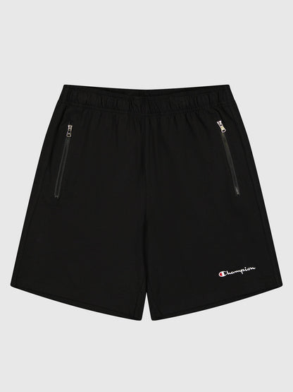 Shorts Champion da uomo neri con zip e vita elasticizzata