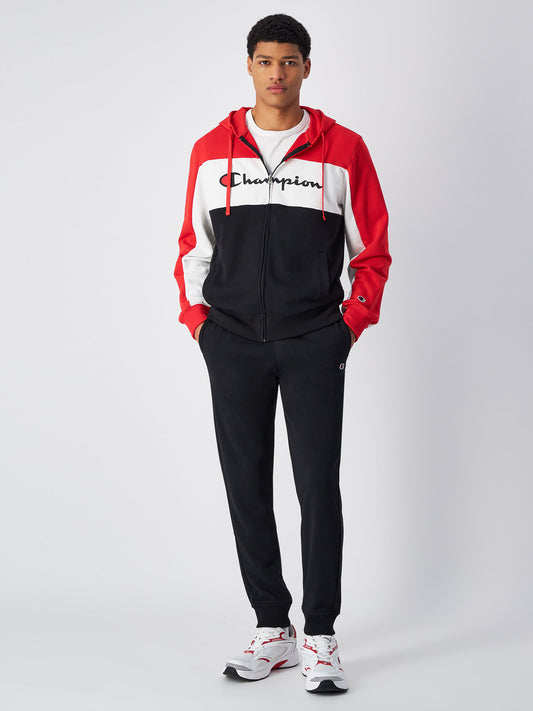 TUTA CHAMPION CON ZIP UOMO ROSSO NERO