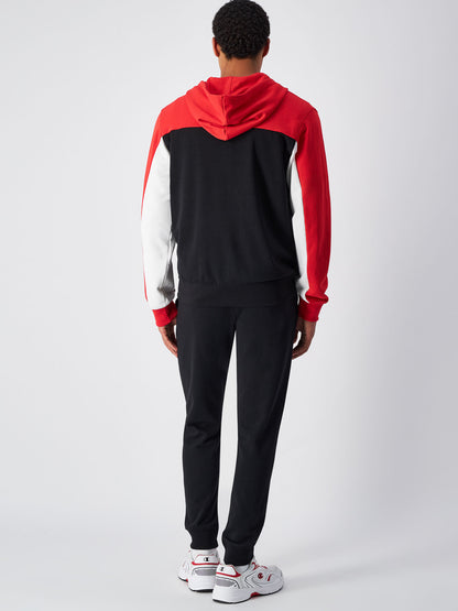 TUTA CHAMPION CON ZIP UOMO ROSSO NERO
