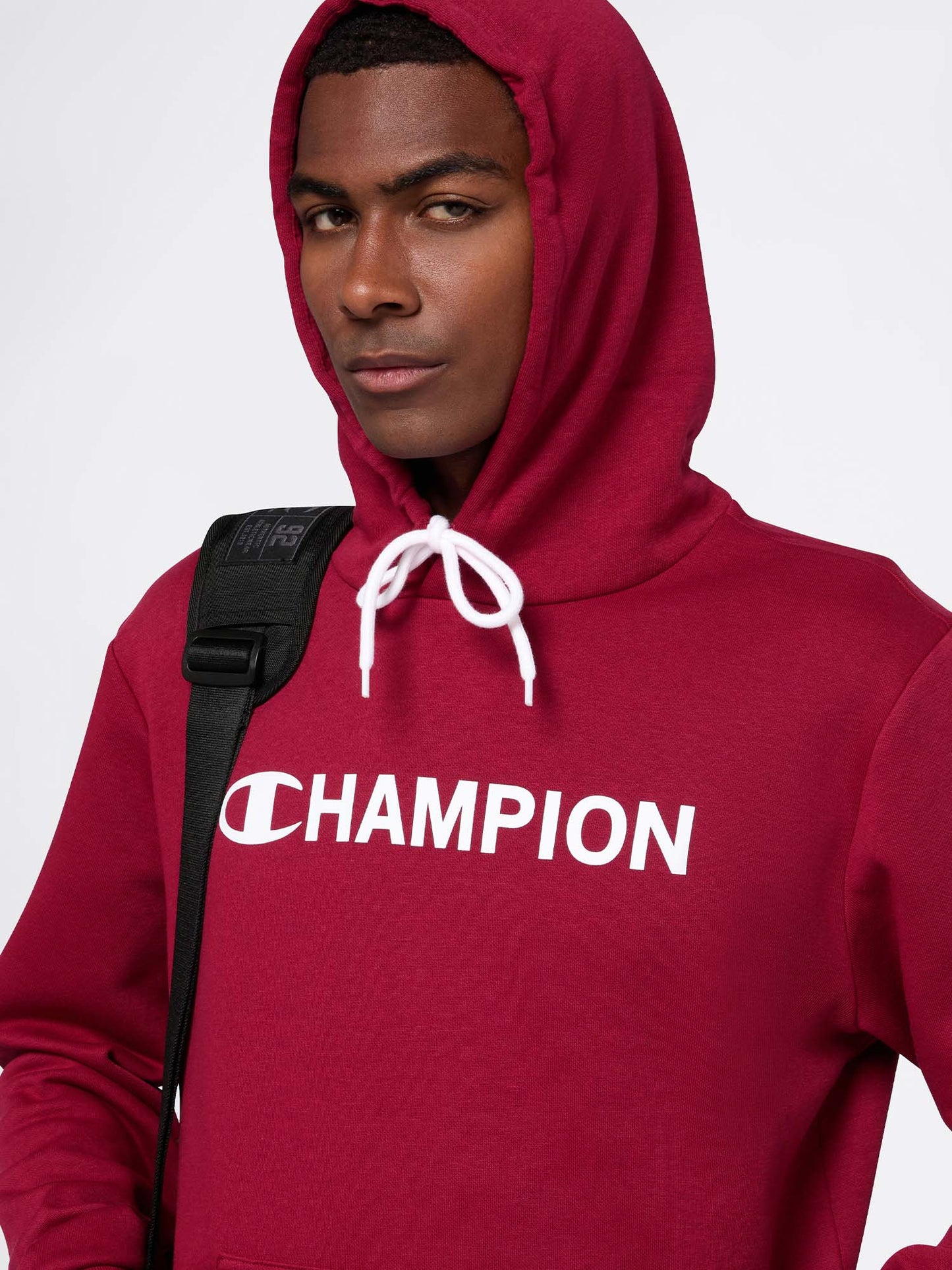 FELPA CON CAPPUCCIO CHAMPION DA UOMO BORDEAUX