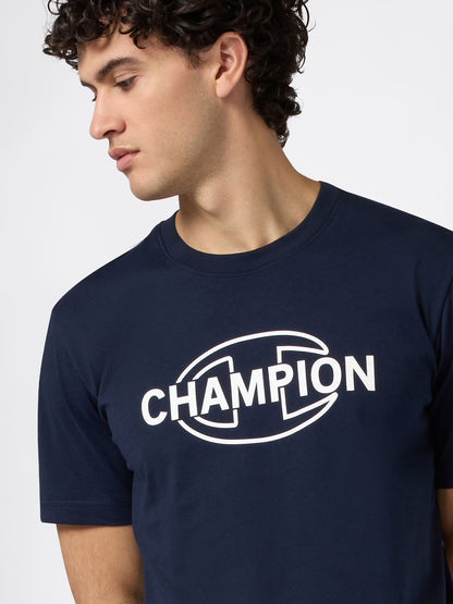 T-SHIRT GIROCOLLO CHAMPION DA UOMO BLU